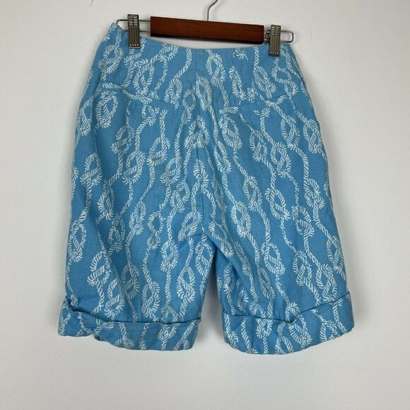 Lilly Pulitzer Brady Short Hopsa Print Seaspray Blue Drop Me A Line Sz 0 - Picture 2 of 5